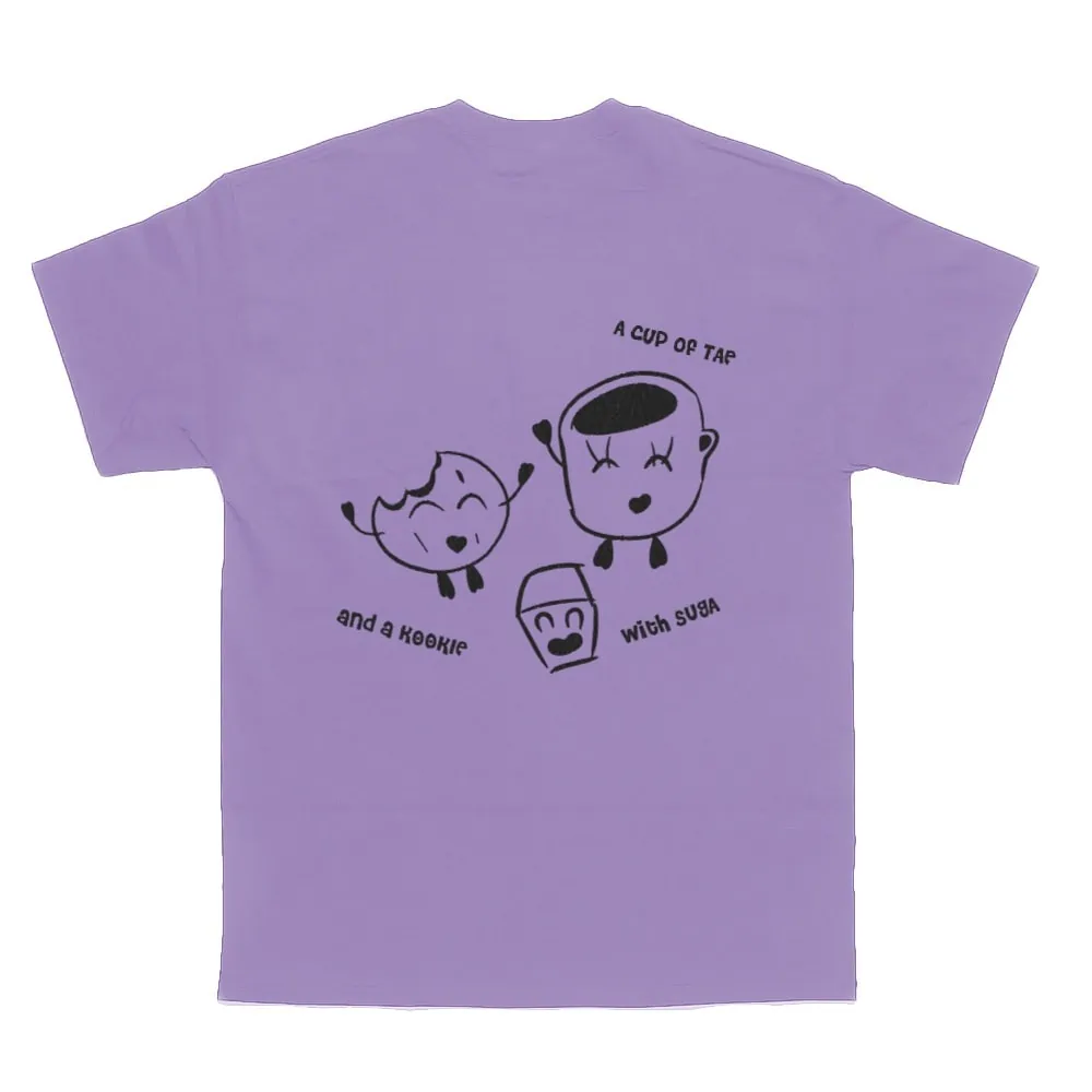 BTS A cup of TAE with SUGA and a KOOKIE T-Shirt, Unisex, Loose-Fit, Purple/Black