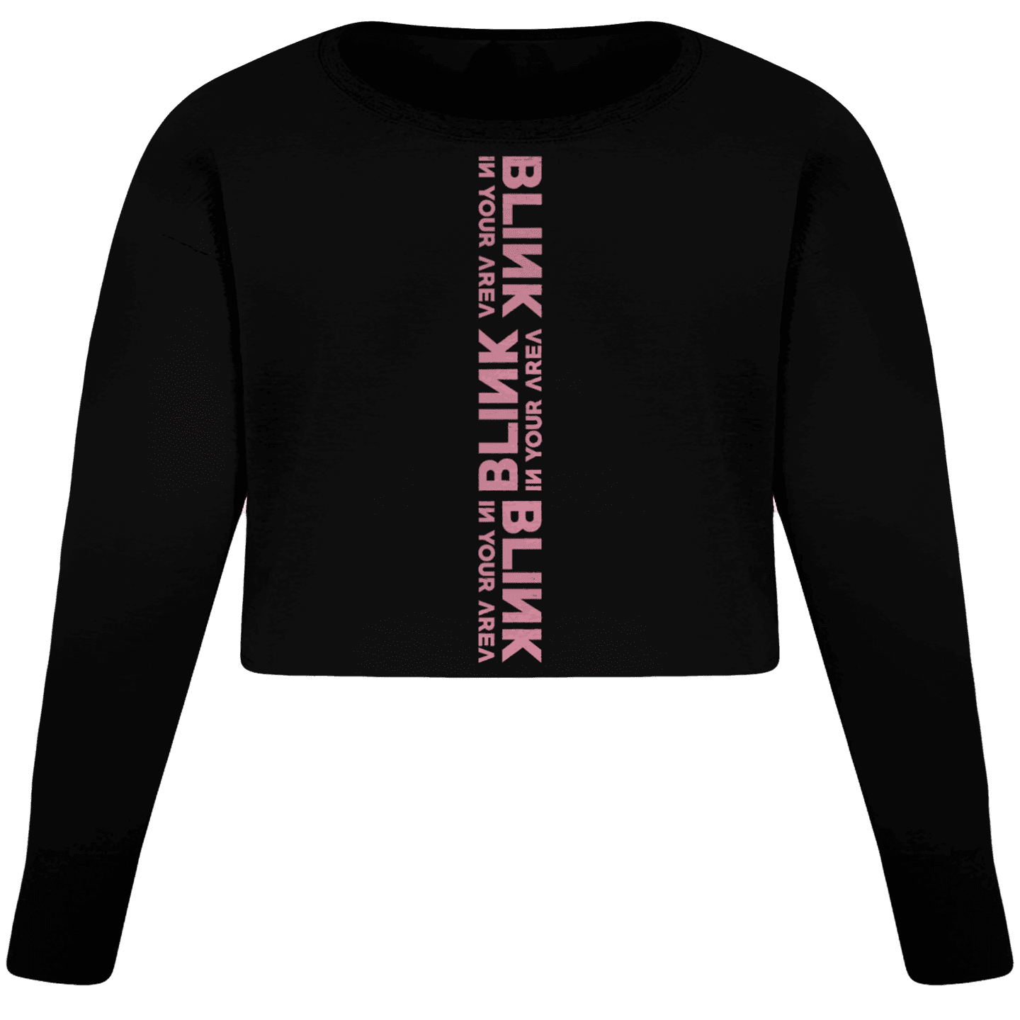 BLINK IN YOUR AREA Cropped Sweater, Black/Pink