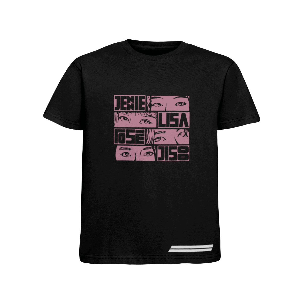 BLACKPINK Jennie Lisa Rosé Jisoo Kids T-Shirt, Black/Pink